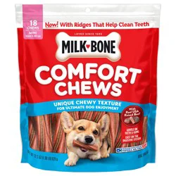 Milk-Bone Mini Comfort Chews, Dog Chews with Unique Chewy Texture and Real Beef, 22.2 Oz. Bag of 18 Chews
