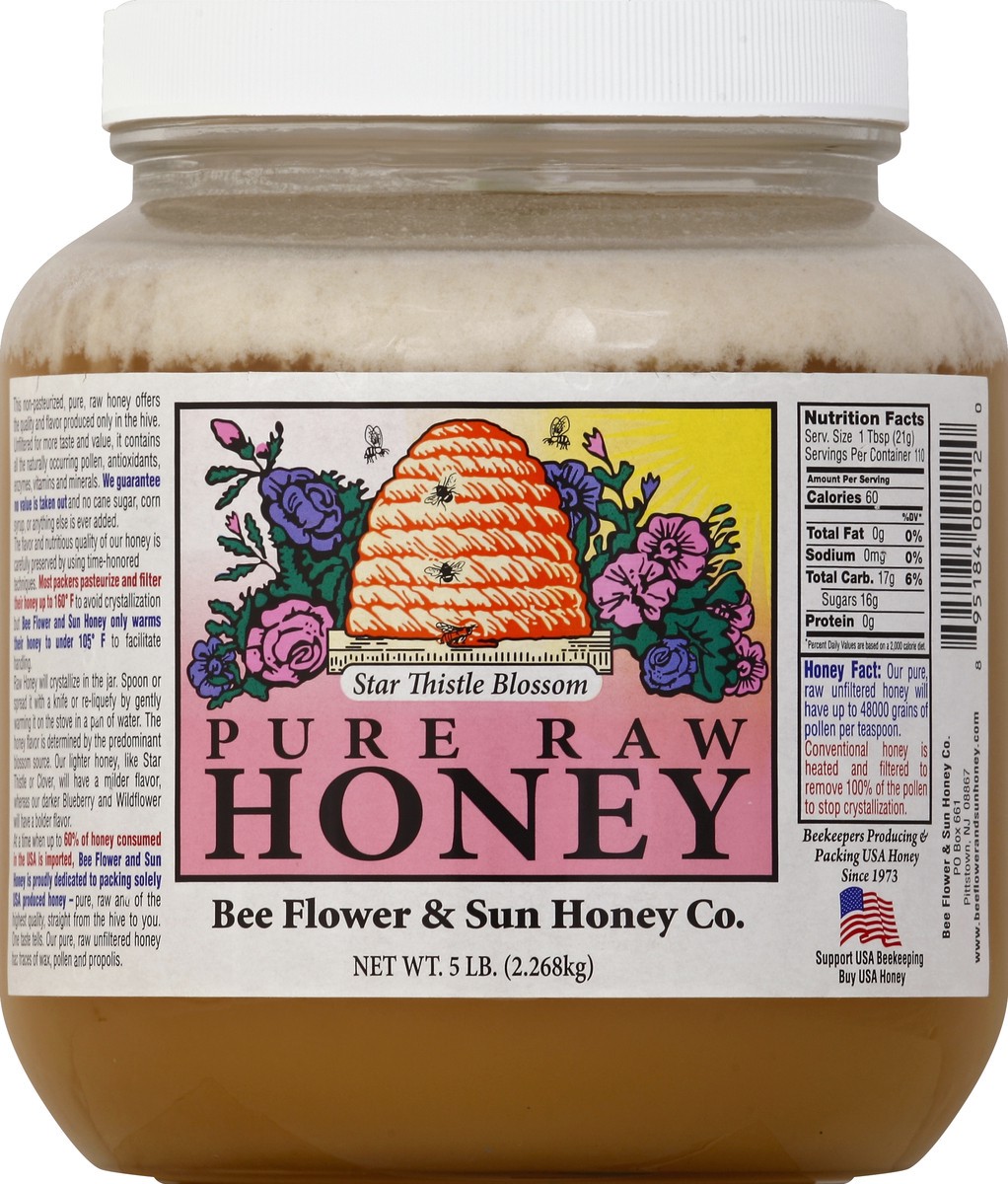 slide 2 of 2, Bee & Flower Honey Star Thistle Bloss, 80 oz