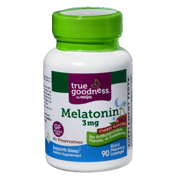 slide 1 of 1, True Goodness Melatonin 3mg Lozenges, 90 ct