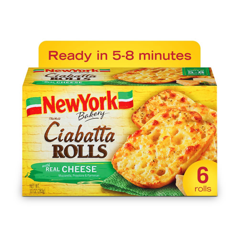 slide 1 of 5, New York Ciabatta Rolls With Cheese, 10 oz