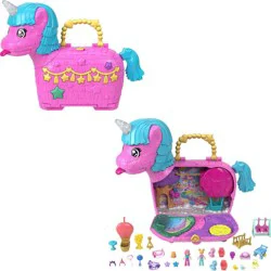 Polly Pocket Compact Pinata Unicorn Party 30pc Doll Playset