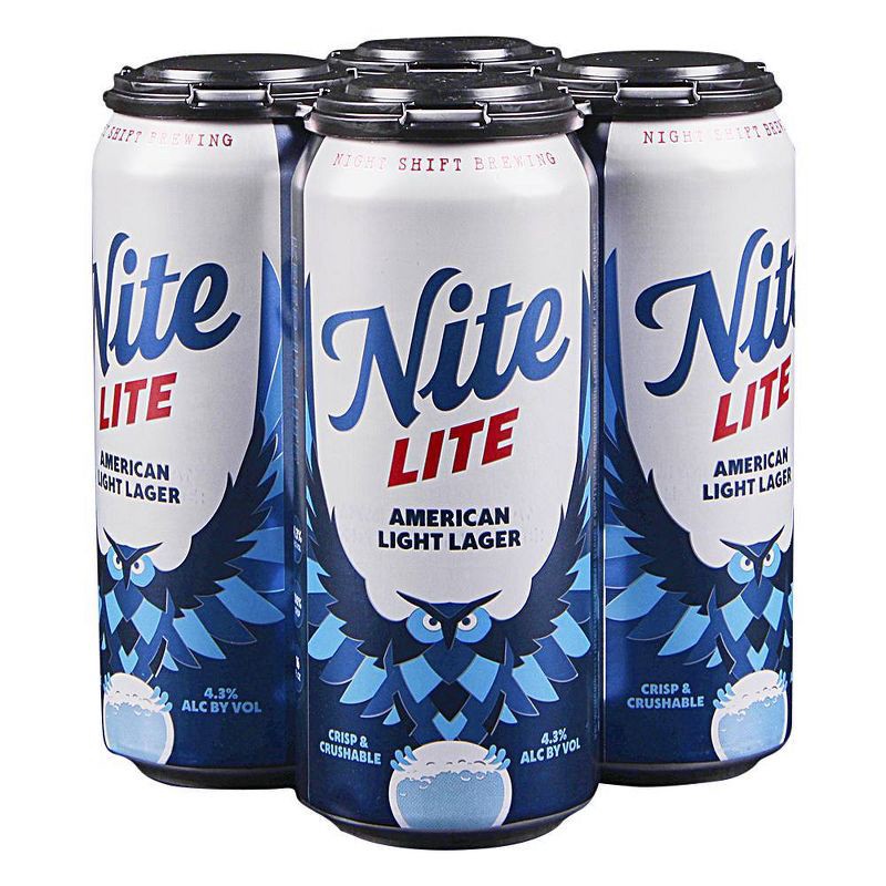 slide 1 of 1, Night Shift Brewing Night Shift Nite Lite Lager Beer - 4pk/16 fl oz Cans, 16 fl oz