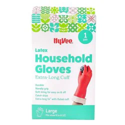 Hy-Vee Latex Household Gloves Extra-Long Cuff