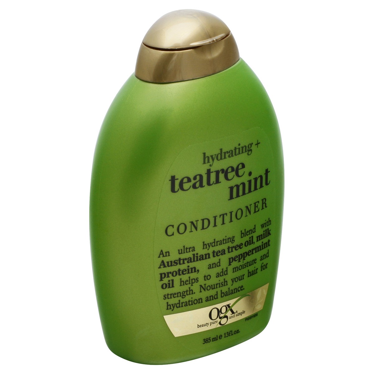 slide 9 of 10, OGX Hydrating + Tea Tree Mint Conditioner, Nourishing & Invigorating Scalp Conditioner with Tea Tree & Peppermint Oil & Milk Proteins, Paraben-Free, Sulfate-Free Surfactants, 13 Fl Oz, 385 ml