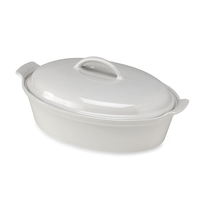 slide 1 of 1, Le Creuset Covered Oval Casserole - White, set 4