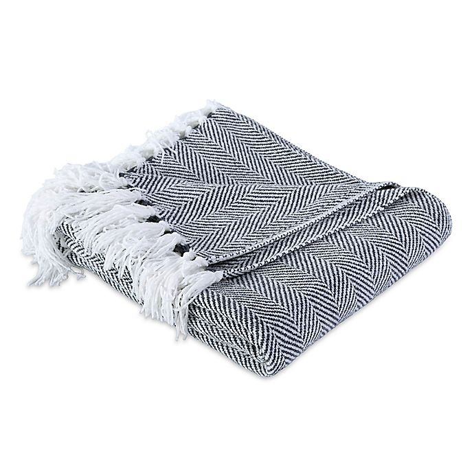 slide 1 of 1, Berkshire Blanket & Home Co. Herringbone Chenille Throw Blanket - Denim, 1 ct