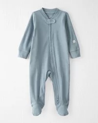 Littleplanet Baby Organic Cotton Rib Sleep & Play Pajamas Blue Creek 6M