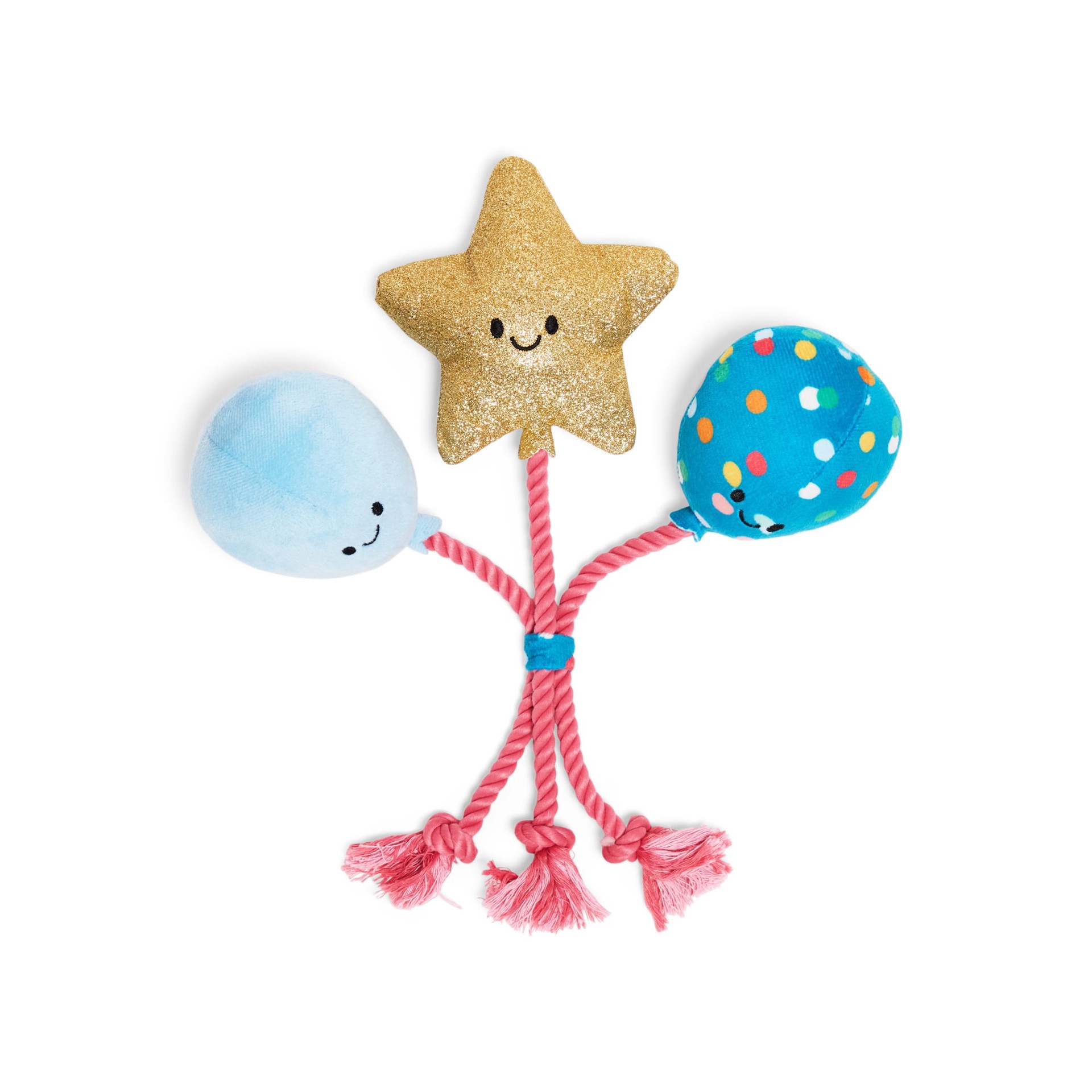 slide 1 of 1, YOULY Birthday Balloon Plush Rope Dog Toy, Large, 1 ct