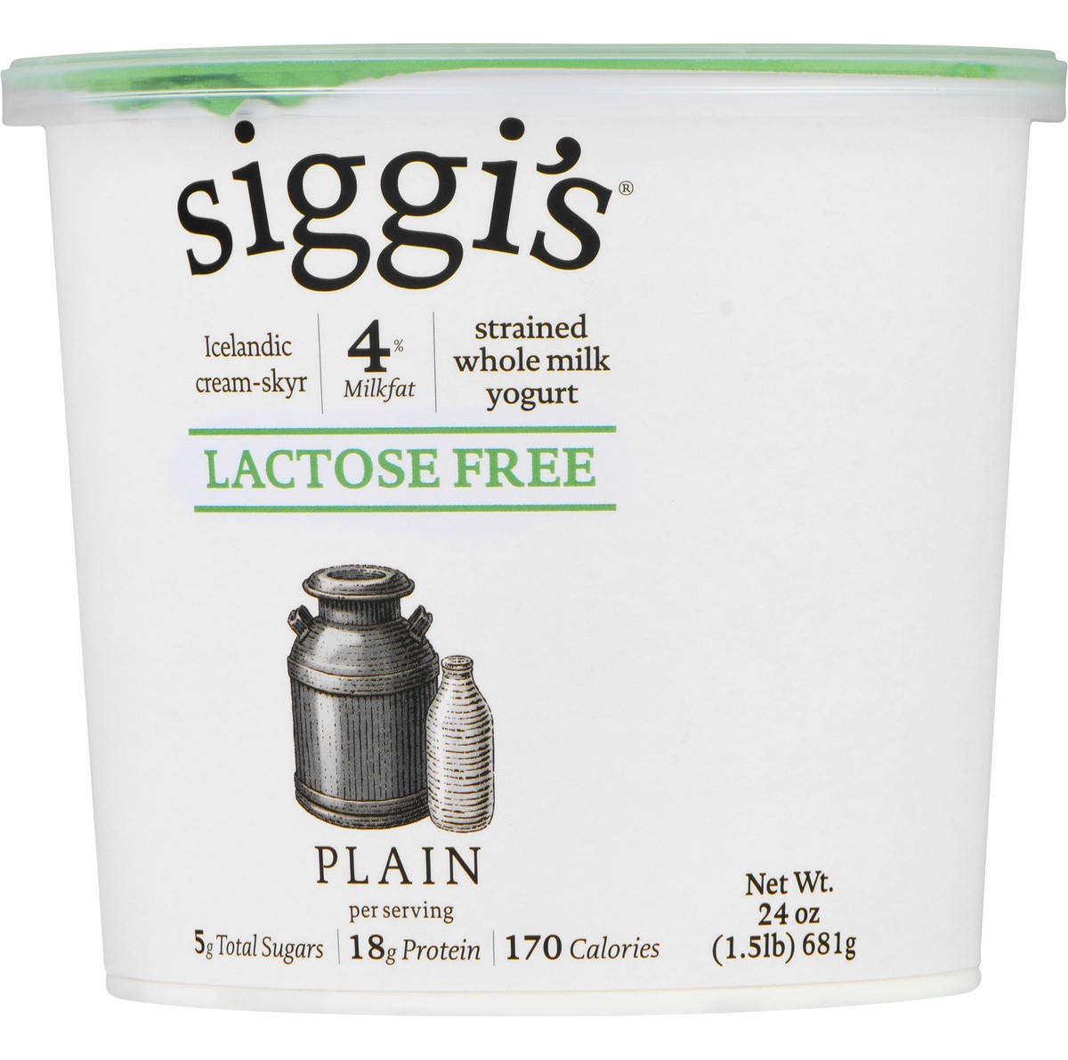 slide 3 of 11, Siggi's Lactose Free Plain Yogurt, 24 oz