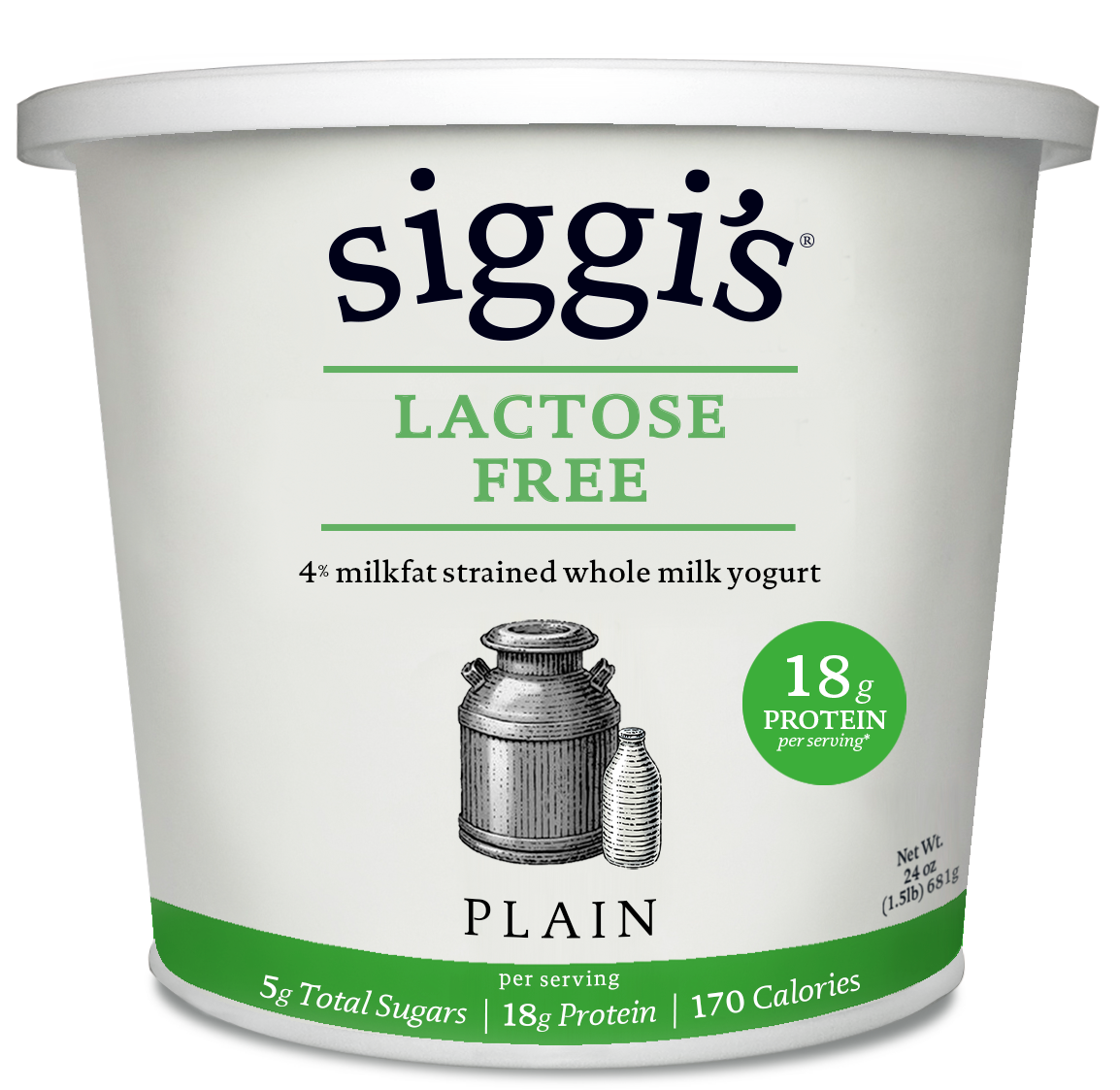 slide 1 of 11, Siggi's Lactose Free Plain Yogurt, 24 oz