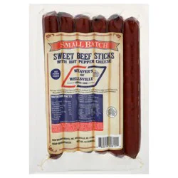 Weaver's of Wellsville Sweet Beef Sticks with Hot Pepper Cheese 12 oz
