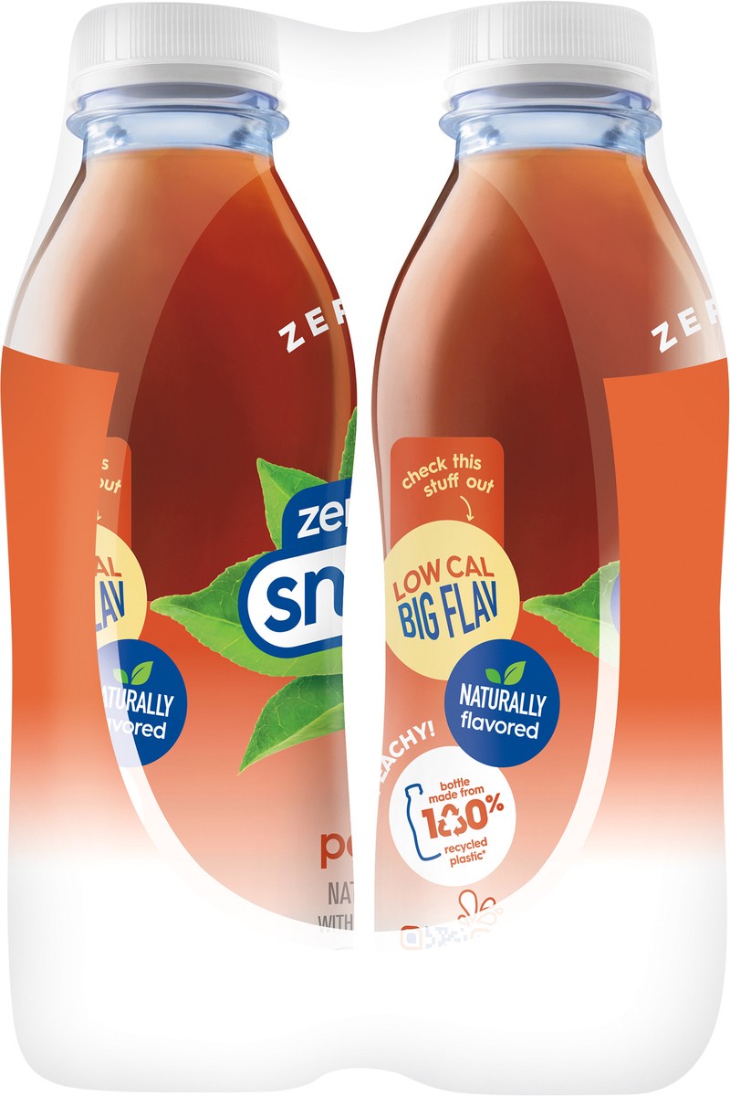 slide 9 of 11, Snapple Zero Sugar Peach Tea, 16 fl oz recycled plastic bottle, 6 pack - 6 ct, 6 ct; 16 oz
