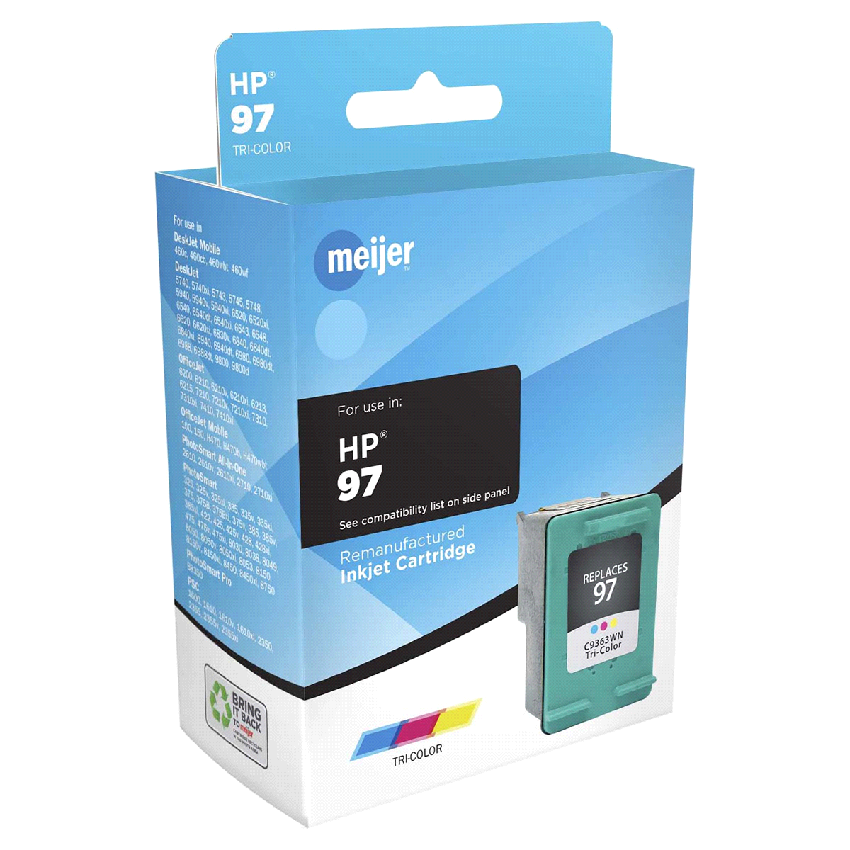 slide 1 of 1, Meijer Brand Remanufactured Ink Cartridge, replacement for HP 97 Inkjet Cartridge, Tri-Color, 1 ct