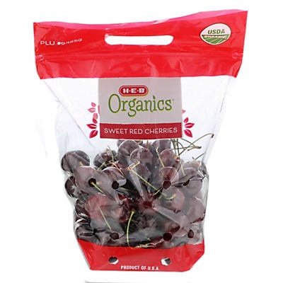 slide 1 of 1, H-E-B Organics Cherries, per lb