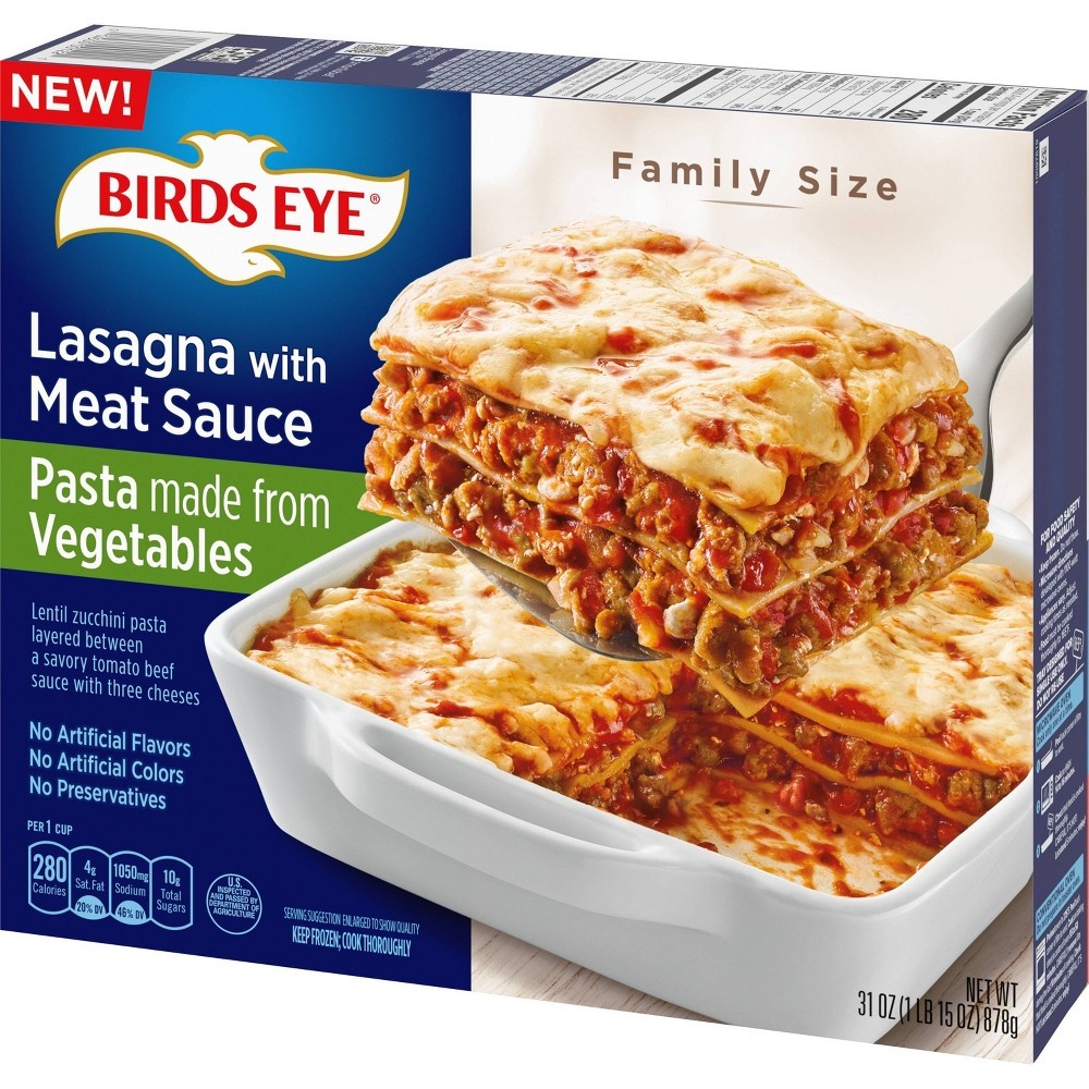 slide 3 of 3, Birds Eye Frozen Veggie Pasta Lasagna with Meat Sauce, 31 oz