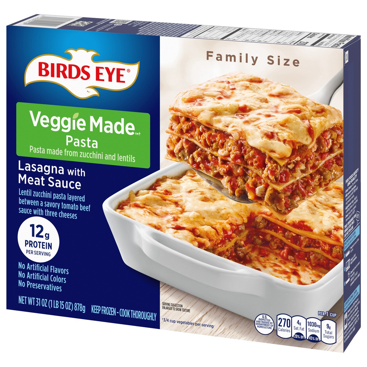 slide 3 of 9, Birds Eye Lasagna with Meat Sauce Family Size 31 oz, 31 oz