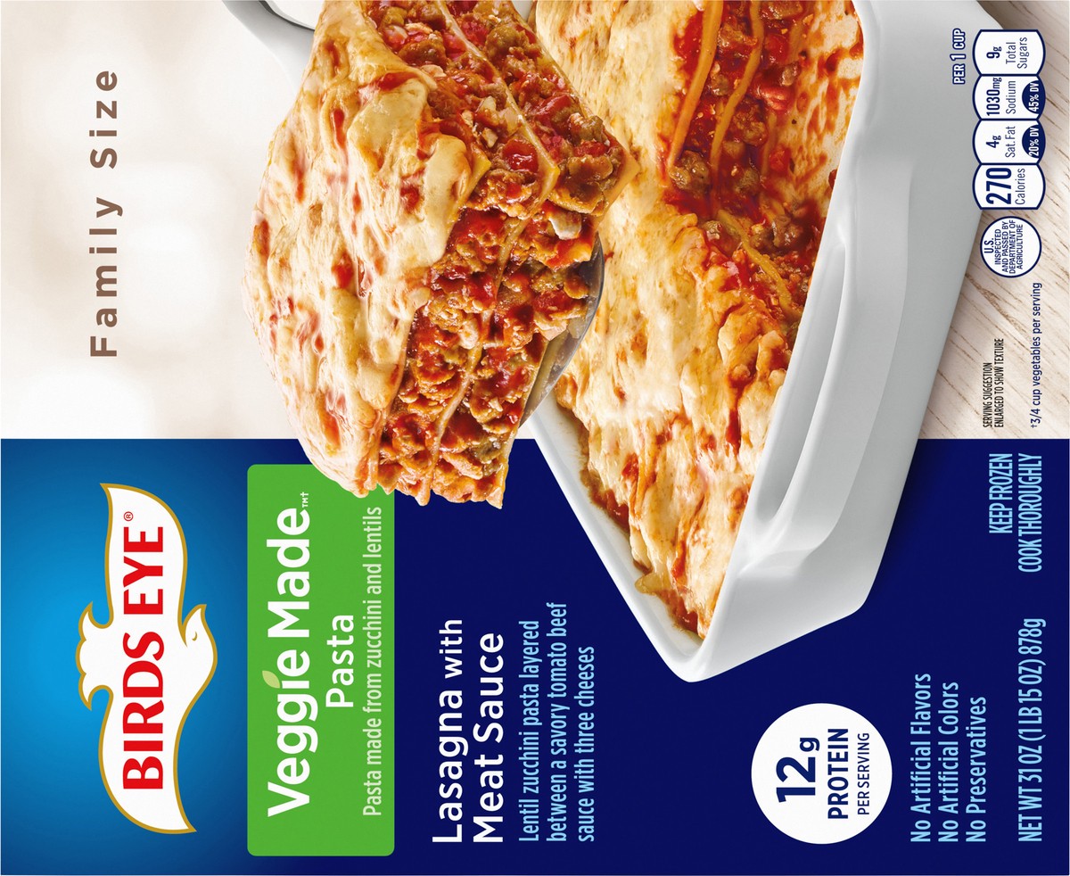 slide 2 of 9, Birds Eye Lasagna with Meat Sauce Family Size 31 oz, 31 oz