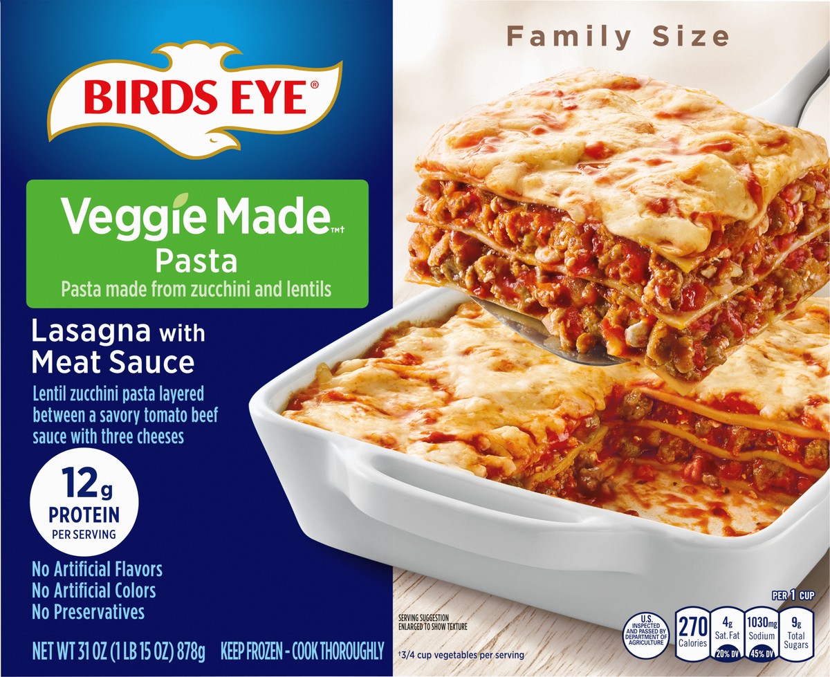 slide 8 of 9, Birds Eye Lasagna with Meat Sauce Family Size 31 oz, 31 oz