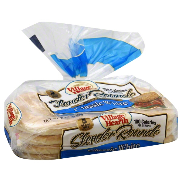 slide 1 of 1, Village Hearth Whole Grain White Slender Rounds, 8 ct