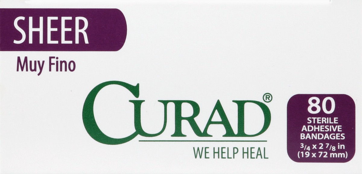 slide 2 of 5, Curad Adhesive Bandages - Sheer, 80 ct