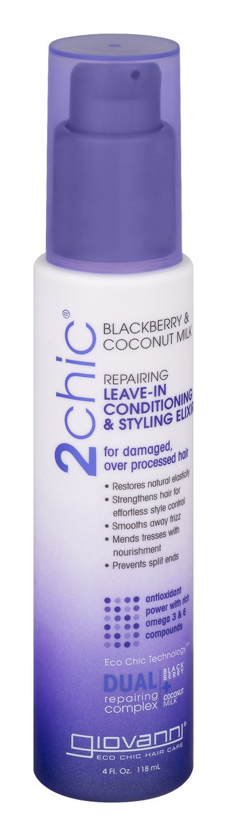 slide 7 of 9, Giovanni 2Chic Blackberry & Coconut Milk Ultra-Repair Leave-in Conditioning & Styling Elixir, 4 oz