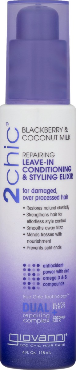 slide 4 of 9, Giovanni 2Chic Blackberry & Coconut Milk Ultra-Repair Leave-in Conditioning & Styling Elixir, 4 oz