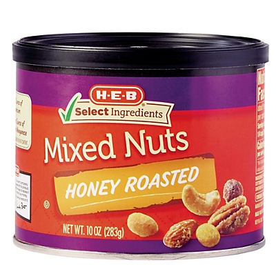 slide 1 of 1, H-E-B Honey Roasted Mixed Nuts, 10 oz