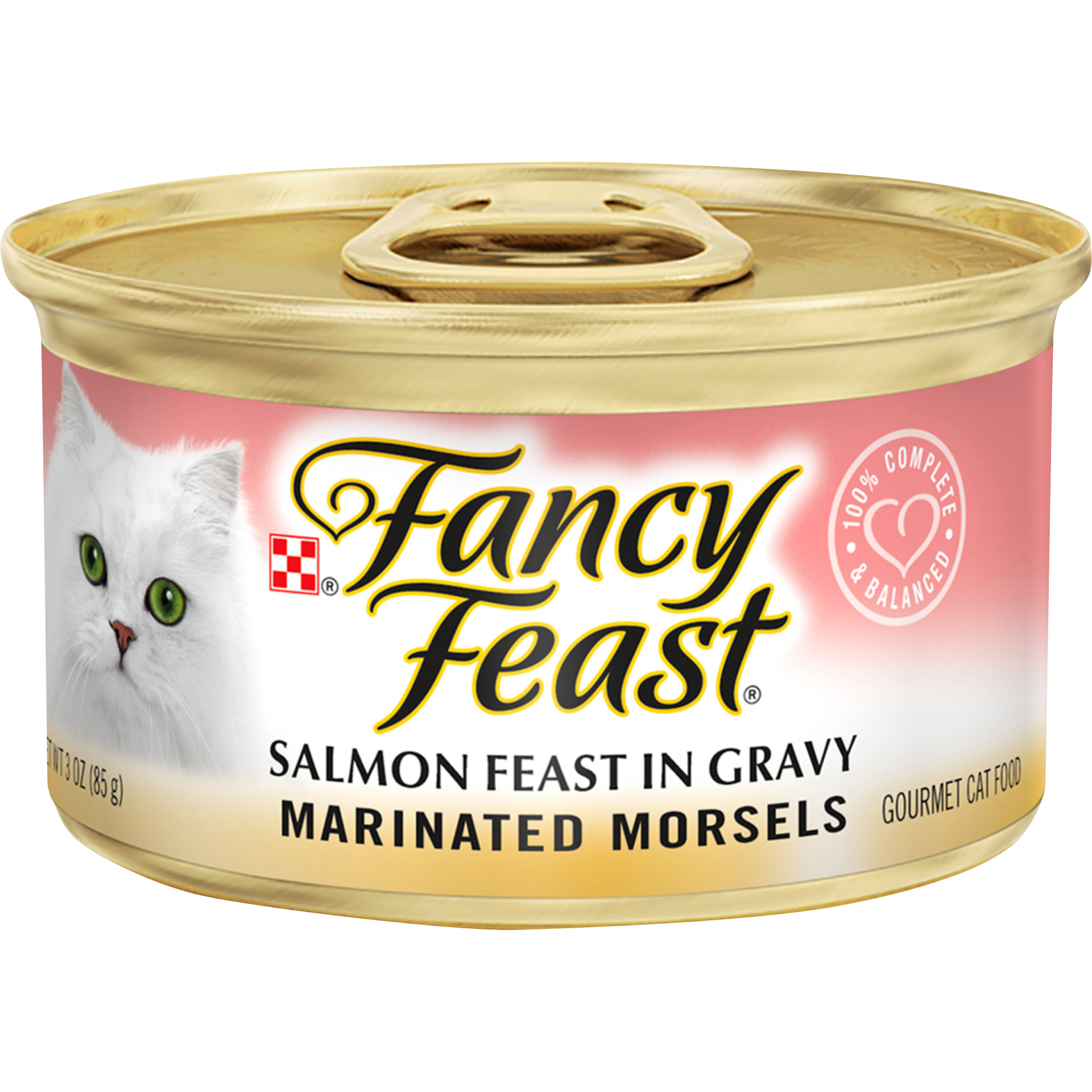 slide 1 of 4, Fancy Feast Purina Fancy Feast Gravy Wet Cat Food, Marinated Morsels Salmon Feast in Gravy, 3.33 oz