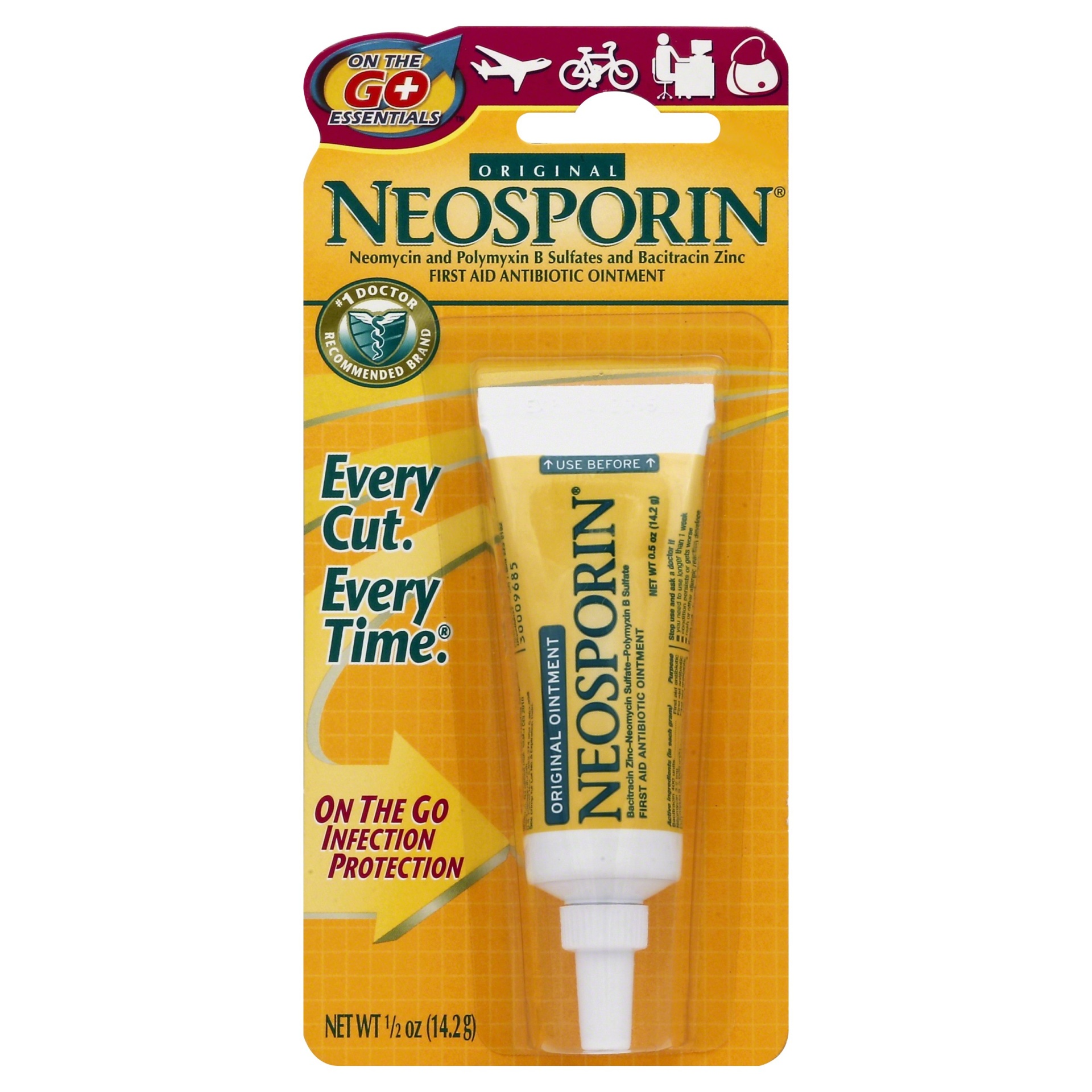 slide 1 of 1, Neosporin First Aid Antibiotic Ointment 0.5 oz, 0.5 oz