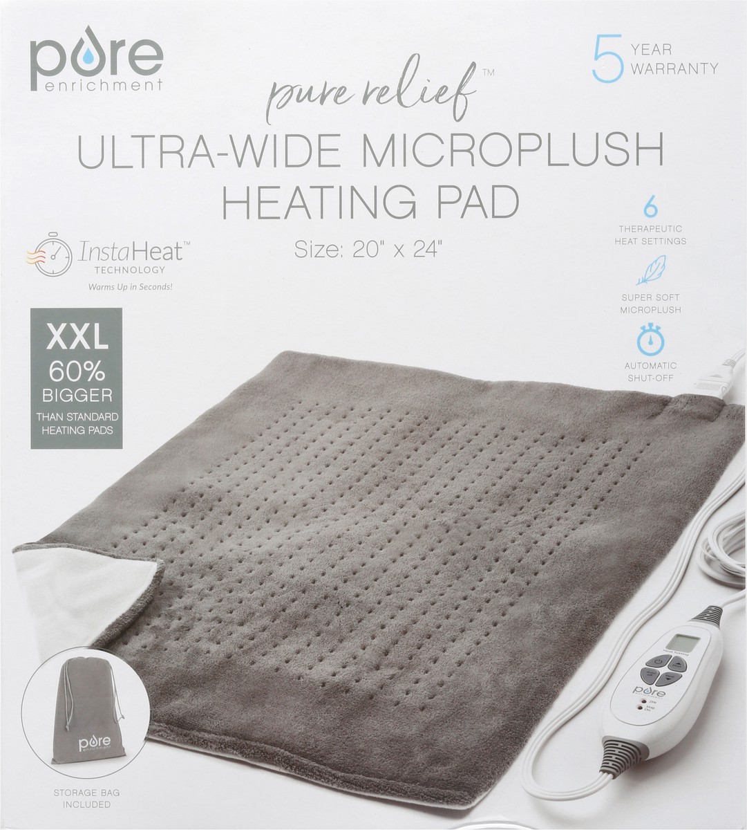 slide 3 of 12, Pure Enrichment Pure Relief Ultra-Wide Microplush XXL Heating Pad 1 ea, 1 ct