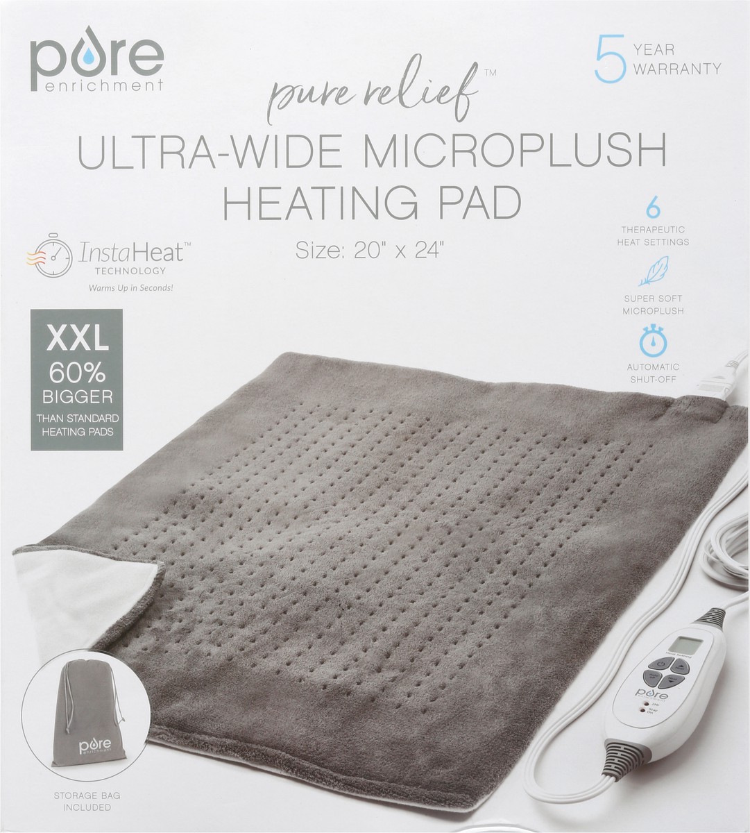 slide 6 of 12, Pure Enrichment Pure Relief Ultra-Wide Microplush XXL Heating Pad 1 ea, 1 ct