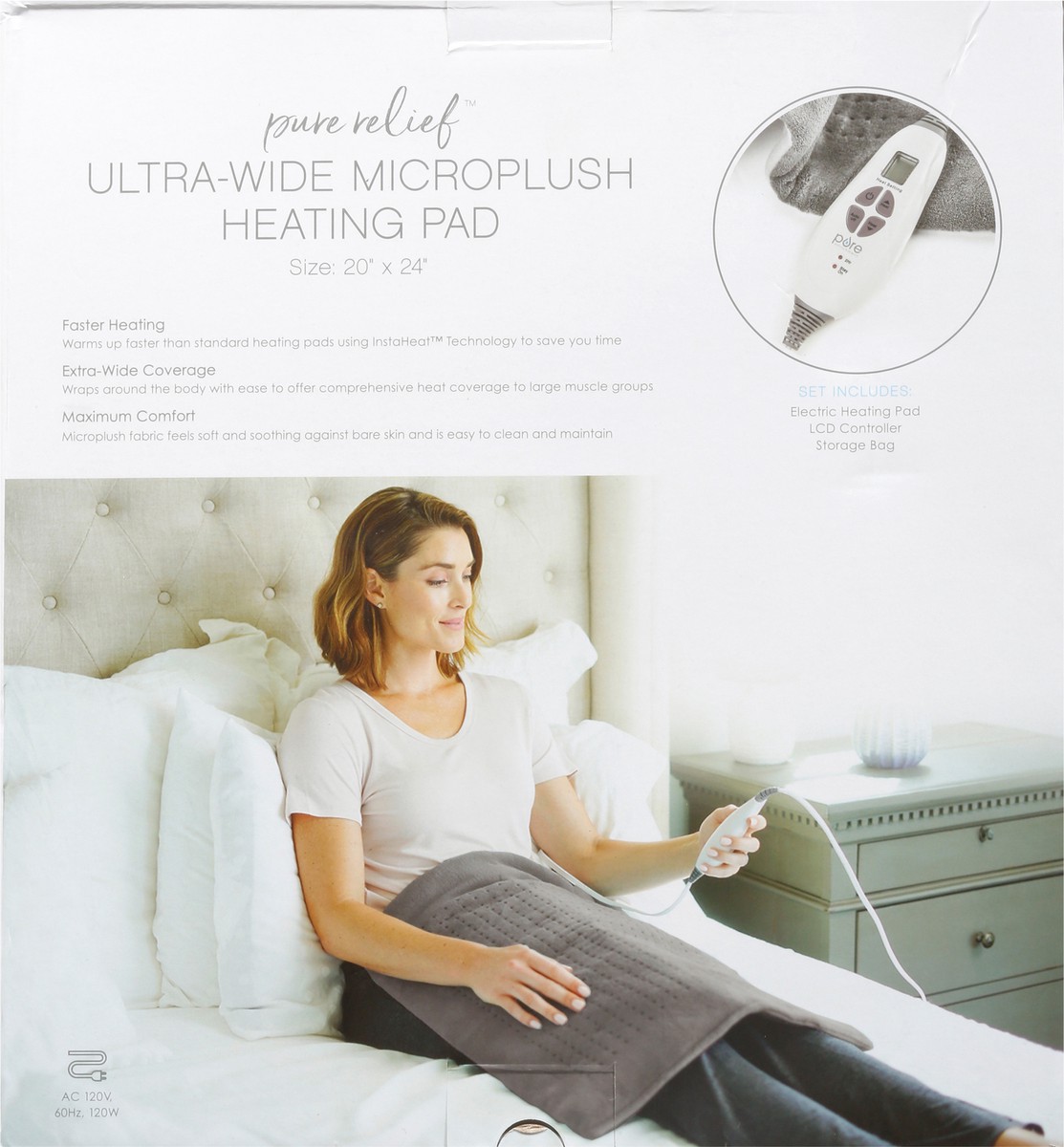 slide 10 of 12, Pure Enrichment Pure Relief Ultra-Wide Microplush XXL Heating Pad 1 ea, 1 ct