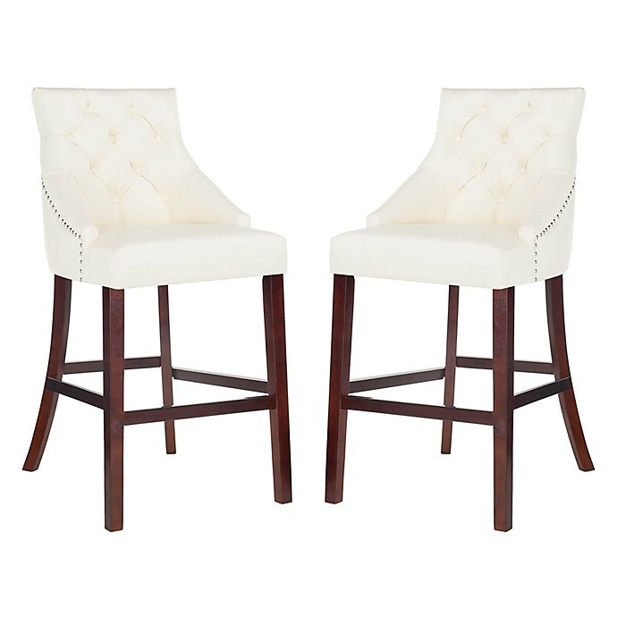 slide 1 of 4, Safavieh Eleni Tufted Wingback Bar Stools, 2 ct