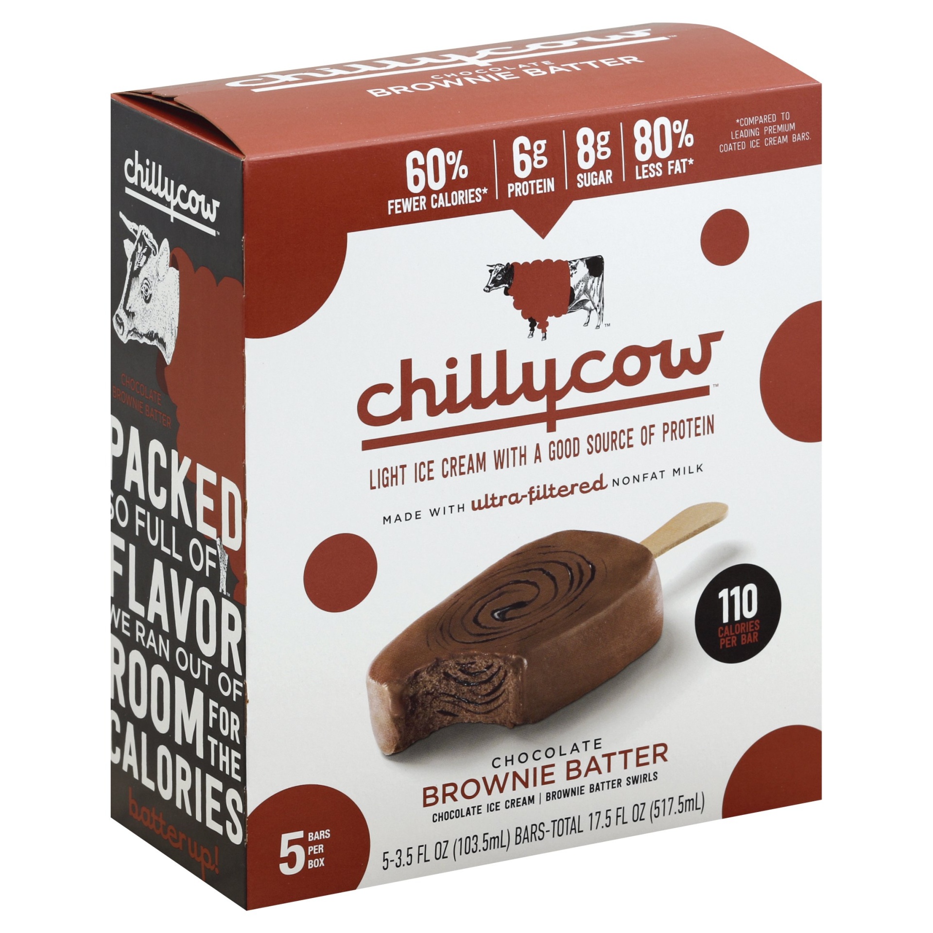 slide 1 of 1, Chilly Cow Chocolate Brownie Batter Bar, 5 ct