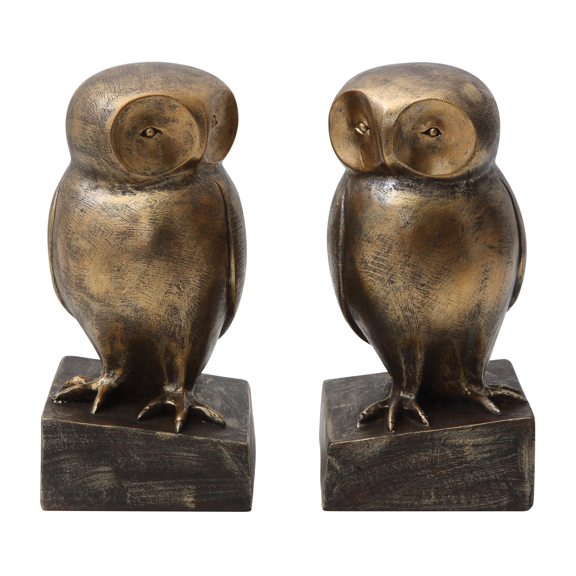 slide 1 of 1, Resin Owl Bookends, 8.75 in