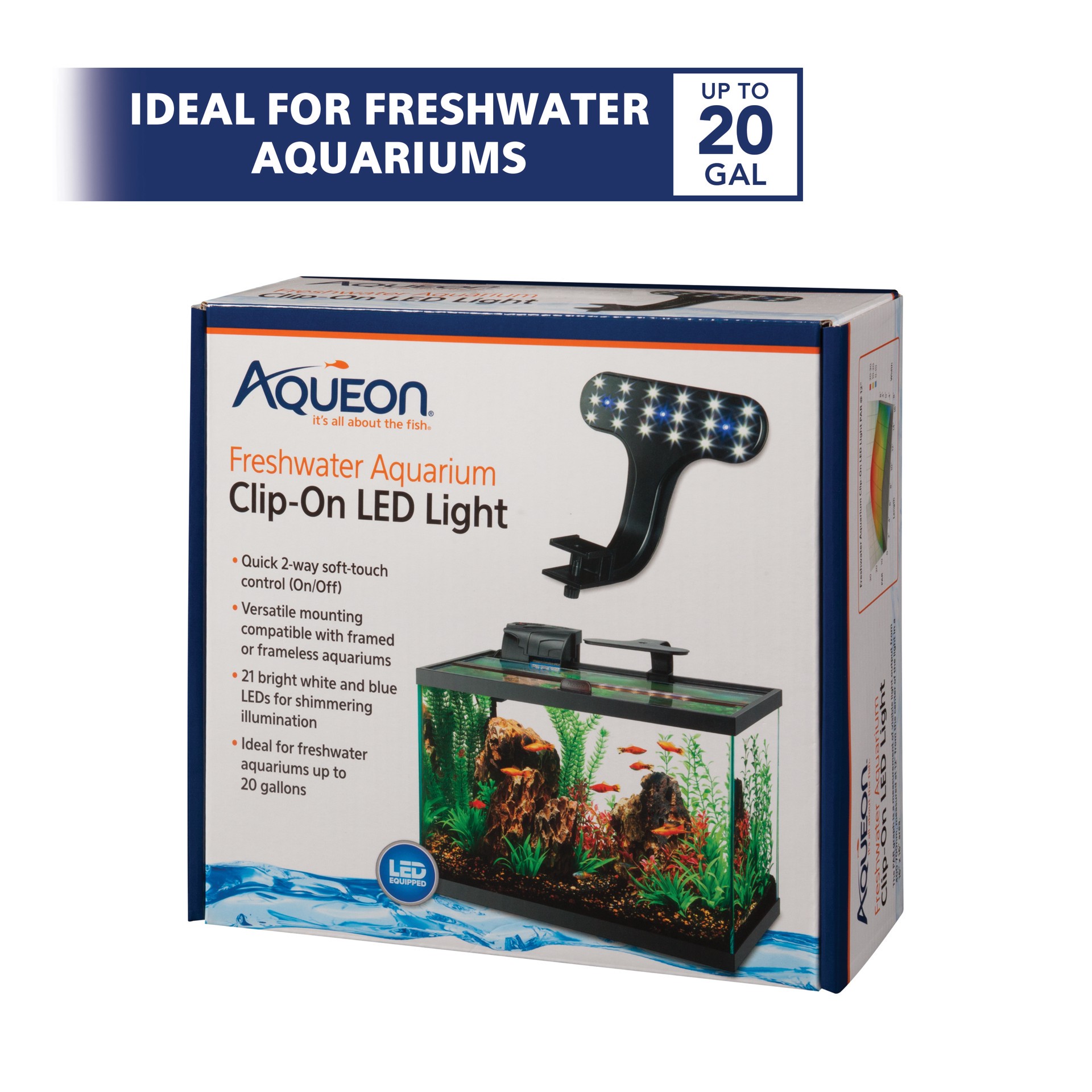 slide 6 of 10, Aqueon Freshwater Aquarium Clip-On LED Light One Size, 1 ct