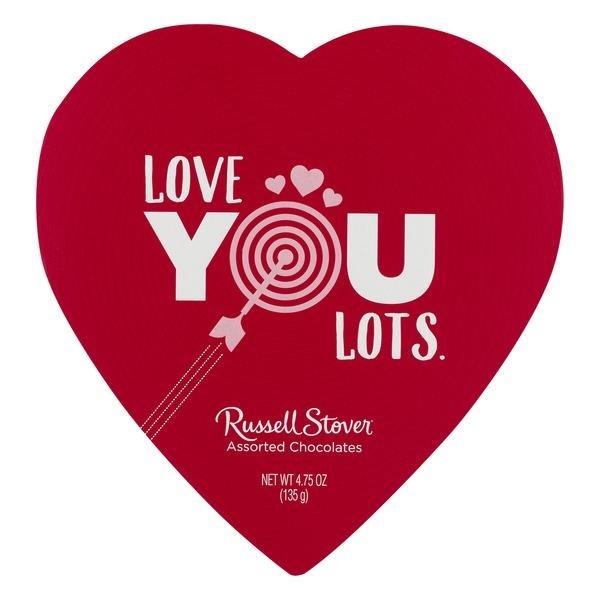 slide 1 of 1, Russell Stover Love You Lots Assorted Chocolates, 4.75 oz