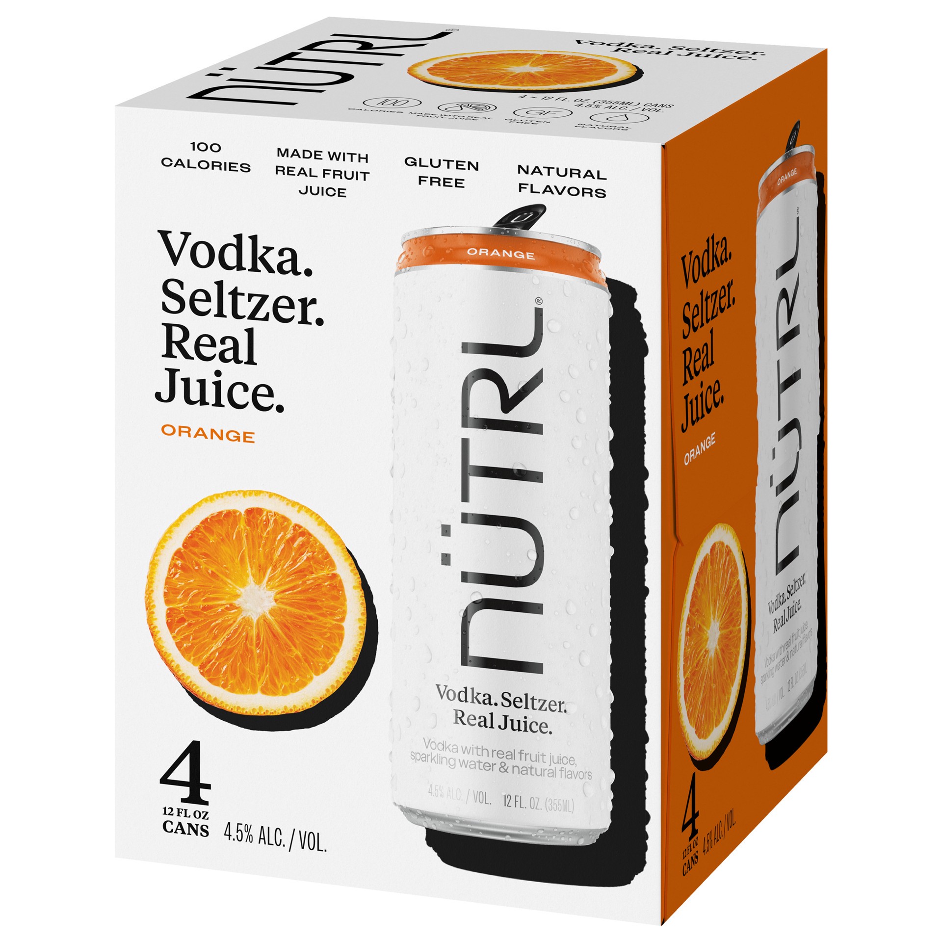 slide 3 of 4, Nutrl Orange Vodka 4 - 12 fl oz Cans, 4 ct; 12 oz