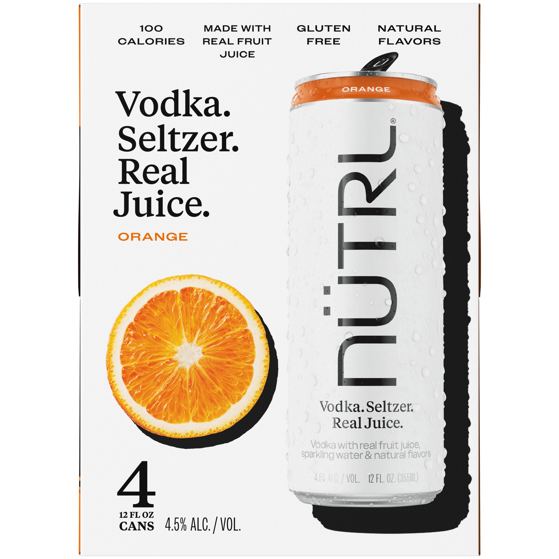 slide 2 of 4, Nutrl Orange Vodka 4 - 12 fl oz Cans, 4 ct; 12 oz