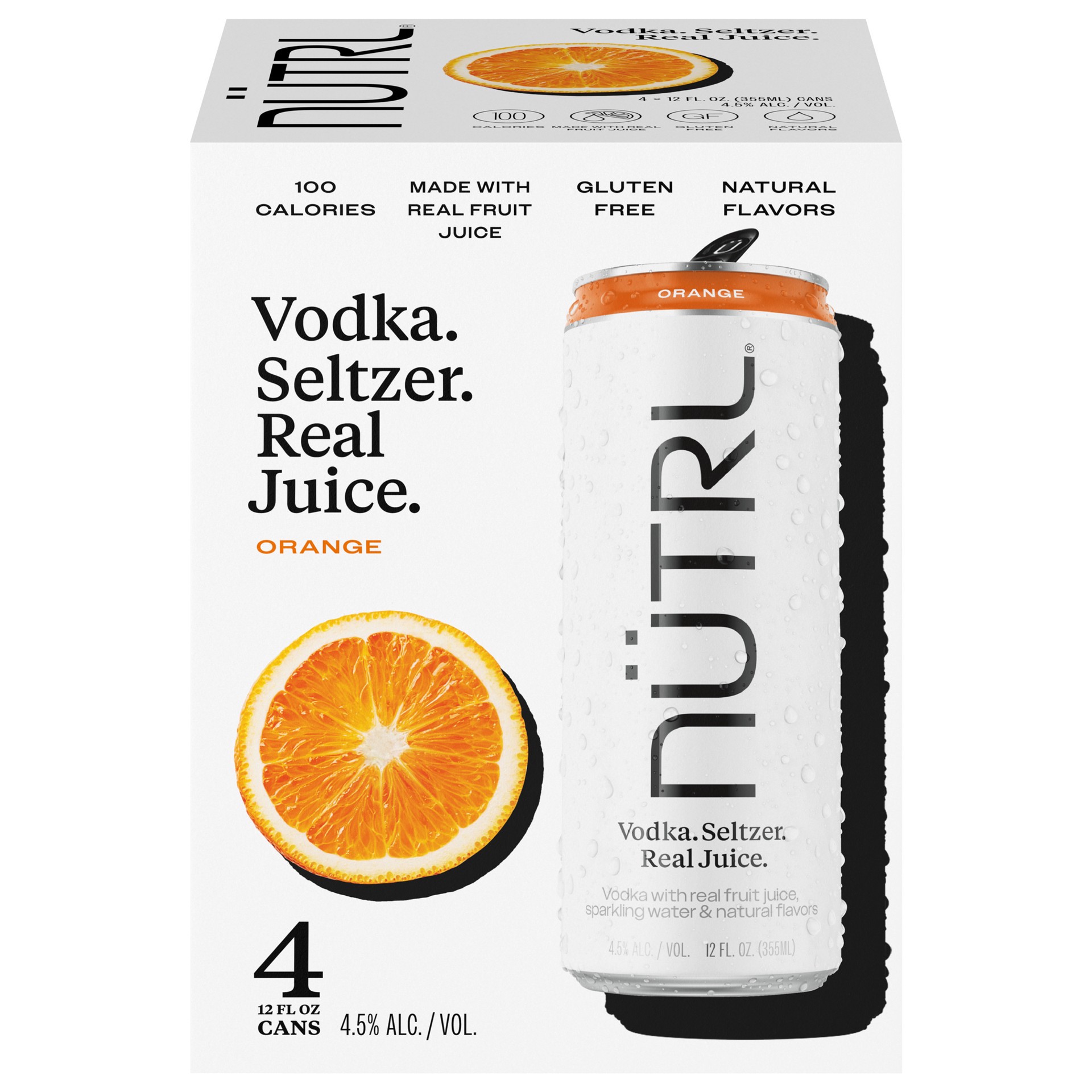 slide 4 of 4, Nutrl Orange Vodka 4 - 12 fl oz Cans, 4 ct; 12 oz