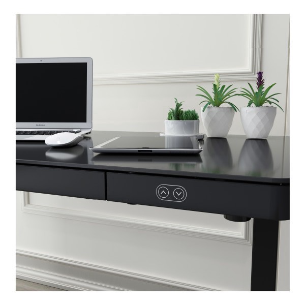 slide 3 of 10, Realspace 48''W Electric Height-Adjustable Standing Desk, Black, 1 ct
