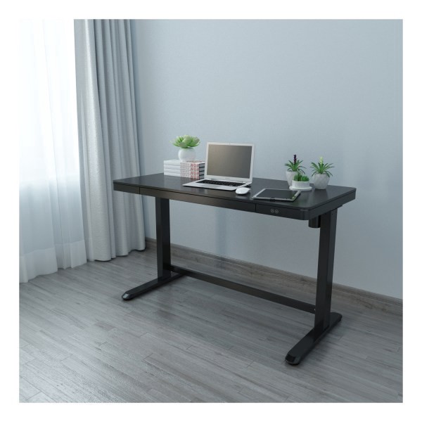 slide 2 of 10, Realspace 48''W Electric Height-Adjustable Standing Desk, Black, 1 ct