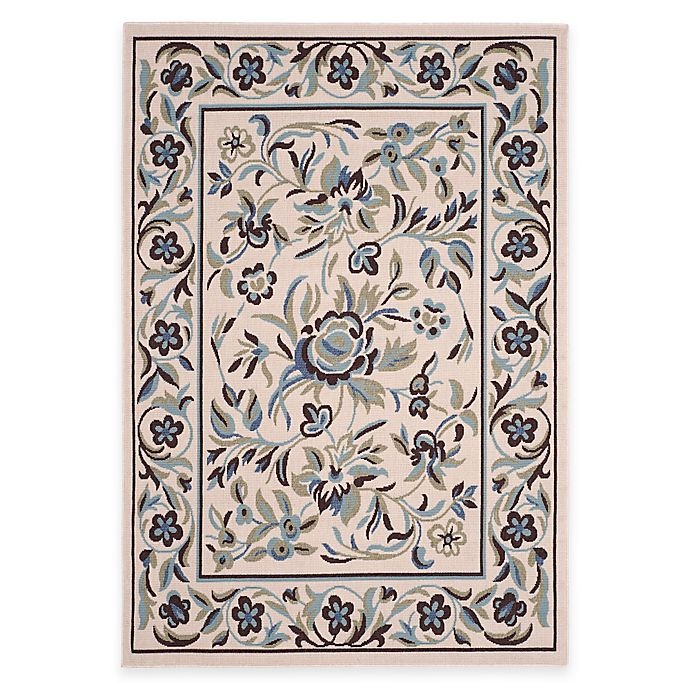 slide 1 of 1, Safavieh Garden Blue Indoor/Outdoor Area Rug - Cream/Blue/Green, 5 ft x 7 ft