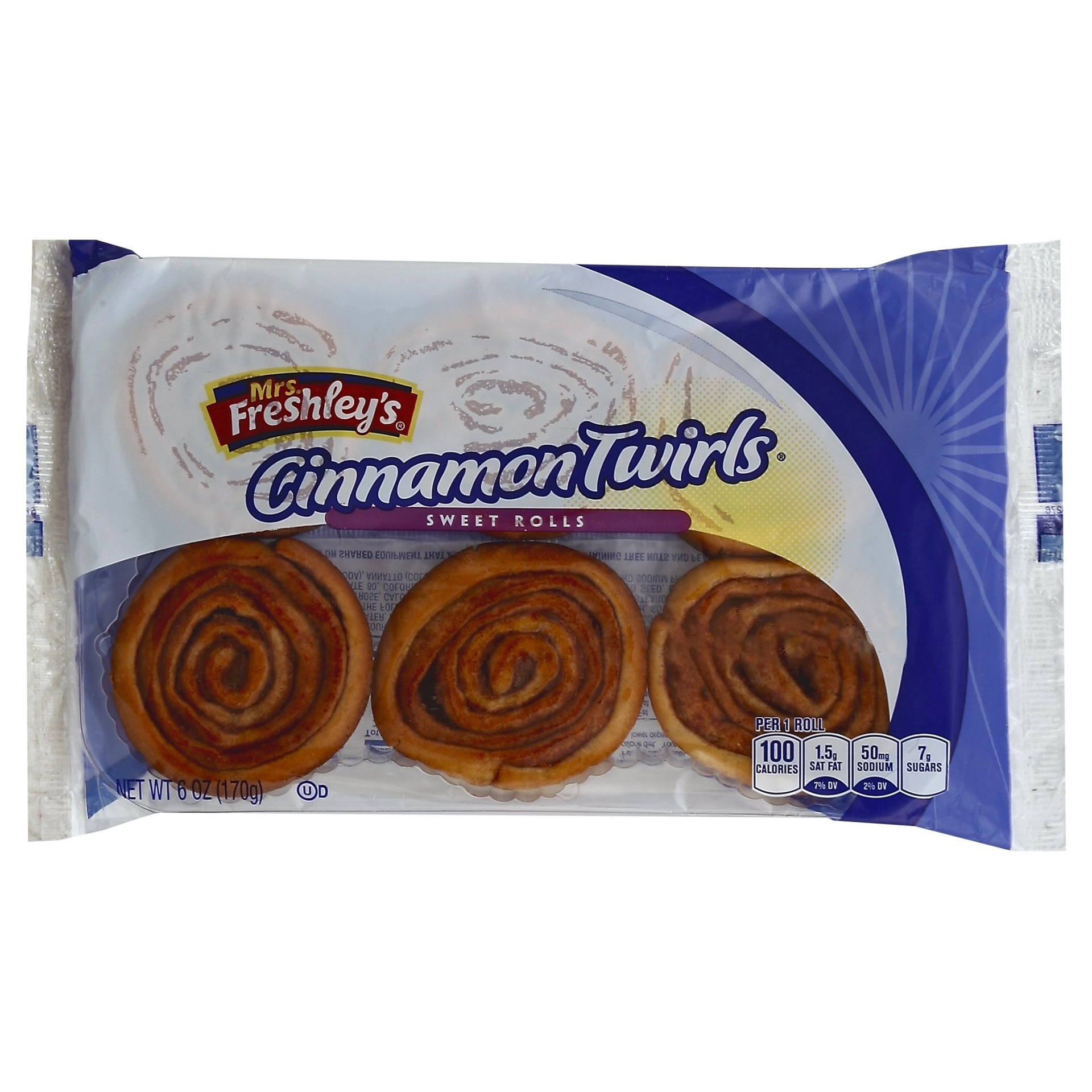 slide 1 of 6, Mrs. Freshley's Cinnamon Twirls Sweet Rolls, 6 oz