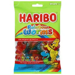 Haribo Rainbow Worms Gummi Candy Share Size 8 oz