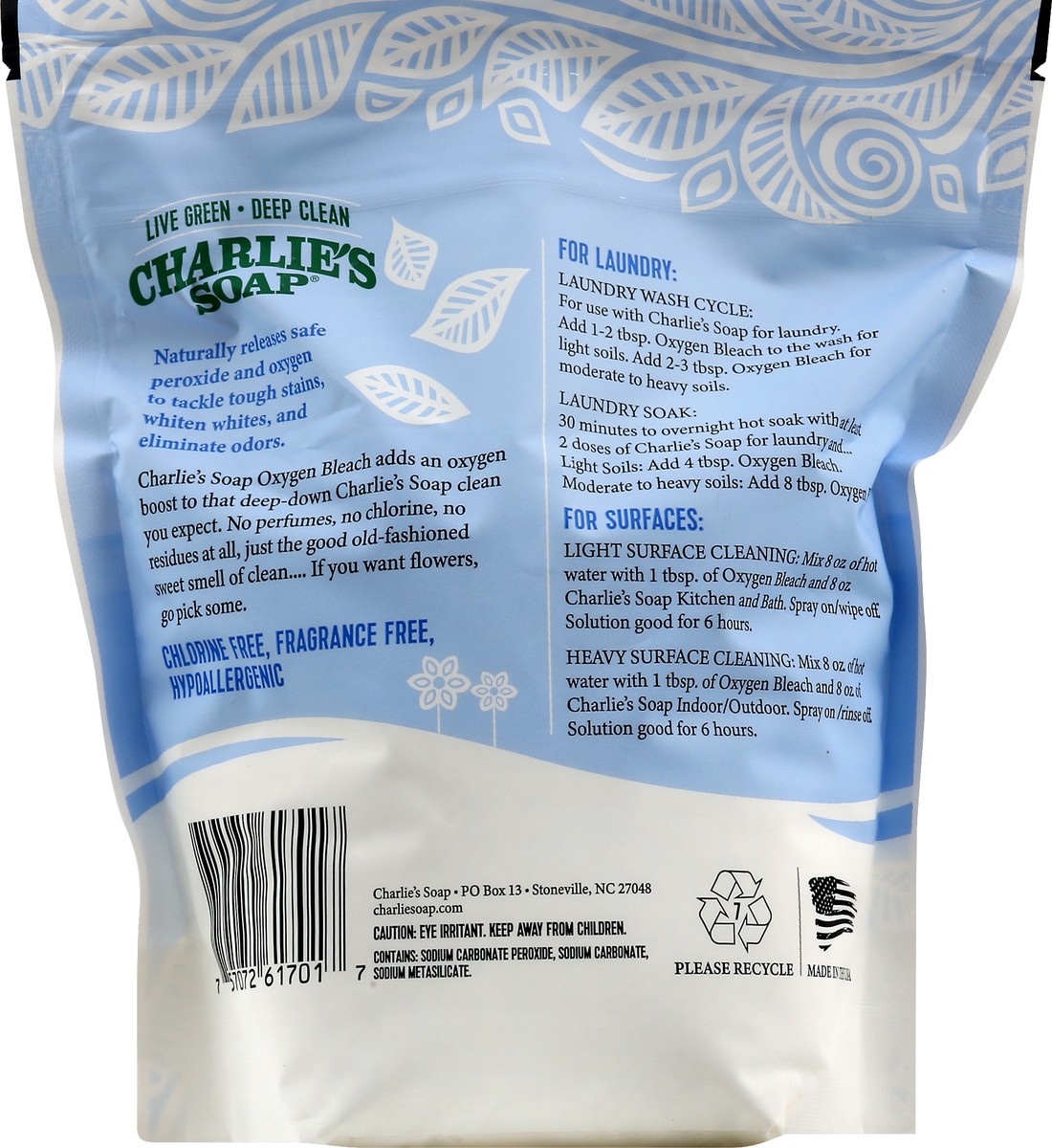 slide 7 of 9, Charlie's Soap Oxygen Bleach 2.64 lb, 2.64 lb