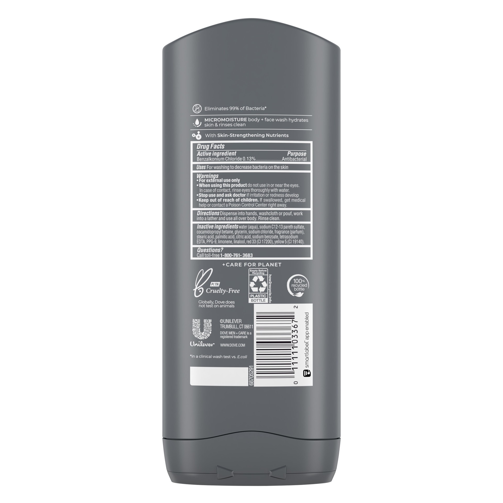 slide 2 of 4, Dove Men+Care Antibacterial Skin Defense Body and Face Wash, 13.5 oz, 13.5 oz