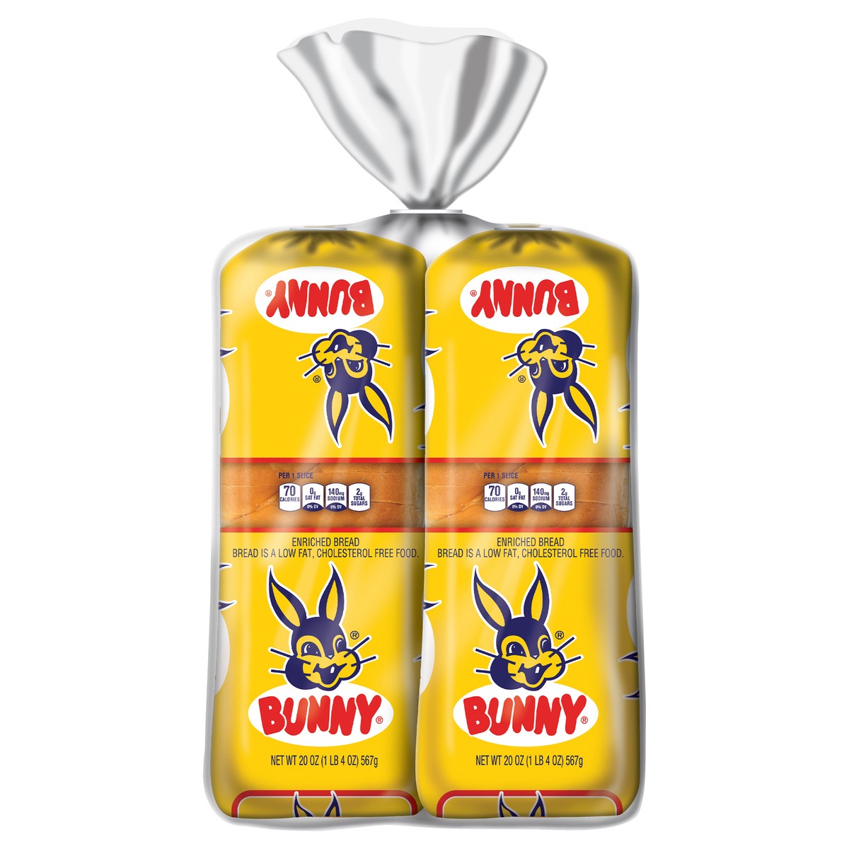 slide 1 of 8, Bunny Bread Old Fashioned, Enriched Sliced White Bread, 20 oz Loaf, 20 oz