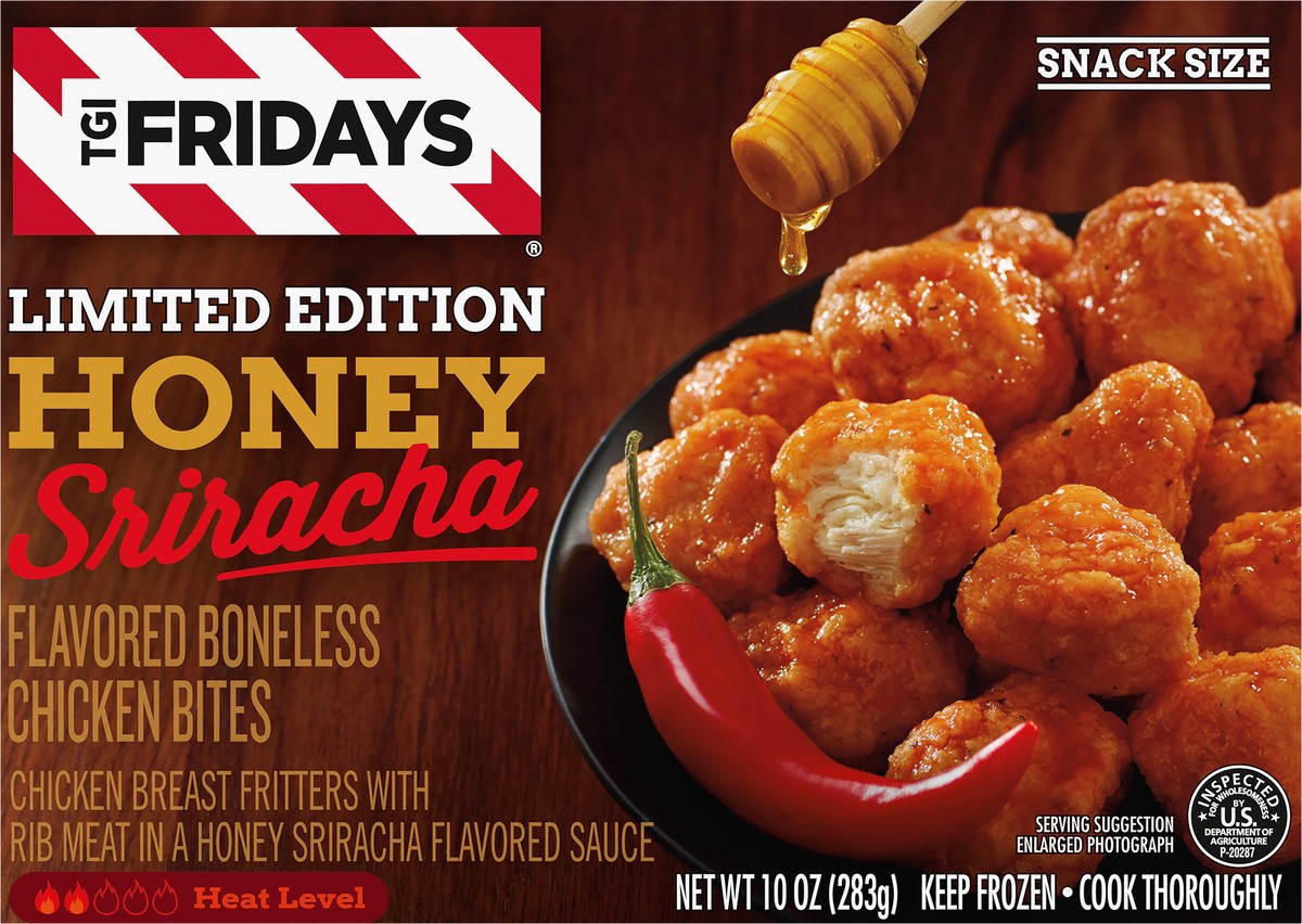 slide 8 of 13, T.G.I. Fridays TGI Fridays Frozen Appetizers Limited Edition Honey Sriracha Flavored Boneless Chicken Bites, 10 oz. Box, 10 oz
