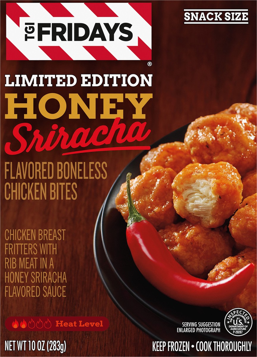 slide 13 of 13, T.G.I. Fridays TGI Fridays Frozen Appetizers Limited Edition Honey Sriracha Flavored Boneless Chicken Bites, 10 oz. Box, 10 oz